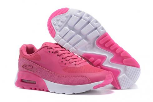 Nike Air Max 90 Ultra Essential Damesko Pink Kirsebærrød Hvid 724981-007