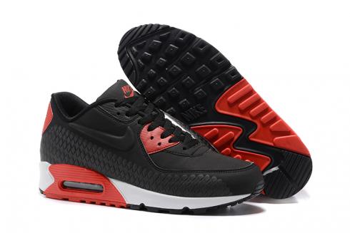 Sepatu Lari Latihan Pria Tenun Nike Air Max 90 Hitam Merah Putih 833129-002