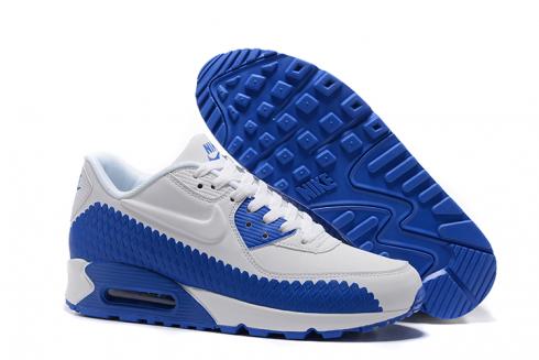 Nike Air Max 90 tissé chaussures de course d'entraînement pour hommes bleu marine blanc 833129-006