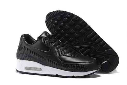 Nike Air Max 90 Woven Women Running Shoes All Black White 833129-001