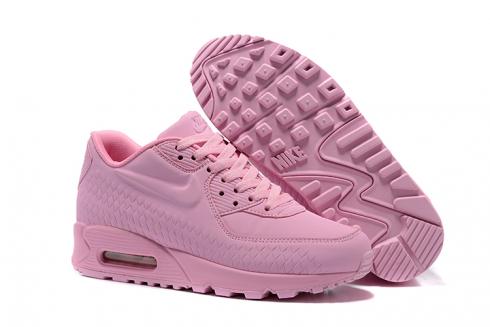 Nike Air Max 90 ทอผู้หญิงรองเท้าสตรีรองเท้าวิ่งรองเท้าสีชมพูอ่อน 833129-012