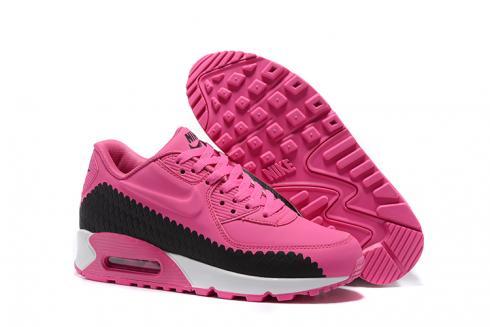 Nike Air Max 90 Woven Wanita Sepatu Wanita Pelatihan Sepatu Lari Peach Blossom Hitam 833129-008