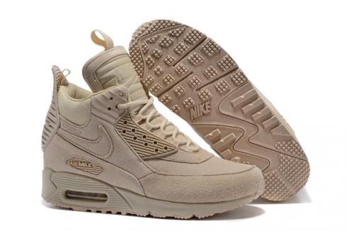 Nike Air Max 90 Sneakerboot Inverno Pelle Scamosciata All Rice Bianco 684714-021