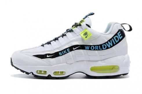 2020 New Nike Air Max 95 SE Worldwide Pack White Fluorescent Green Casual Shoes CT0248-100