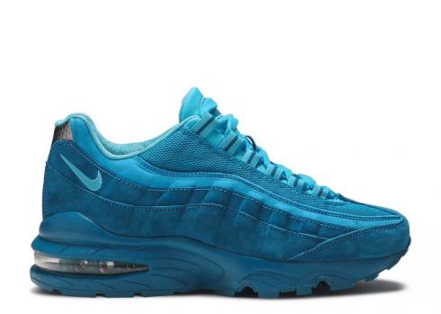 Nike Air Max 95 Qs Gs Azzurro Fury Abyss Lacquer Verde Metallizzato Pewter AH3808-300