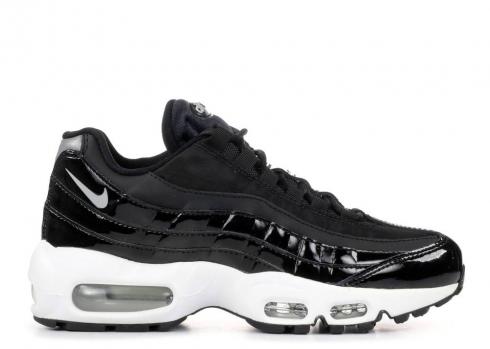 Nike Womens Air Max 95 Se Prm Black Patent Leather Reflect Silver Grey Cool AH8697-001