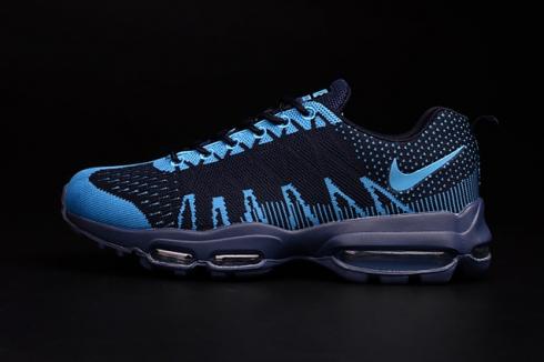 Nike Air Max 95 Ultra JCRD Men Running Shoes Flyknit Black Dark Blue Legoon 749771-447