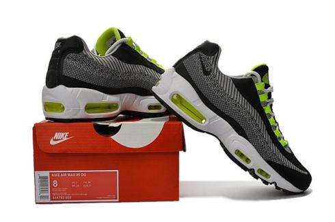 Giày chạy bộ Nike Air Max 95 Jacquard Xám Đen Trắng Cúm Xanh Nam DS 644793-002