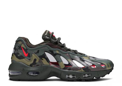 Nike Supreme X Air Max 96 Camo Dark Clear Speed Red Army CV7652-300