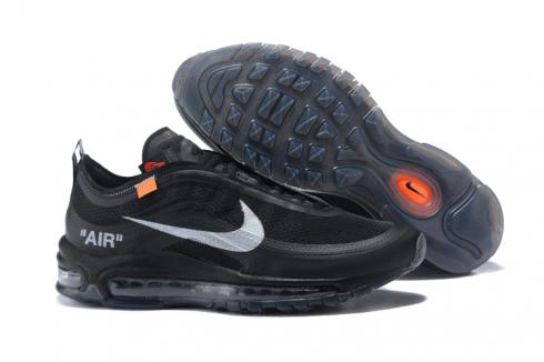 Nike Air Max 97 男款跑步鞋 OFF 黑銀橘