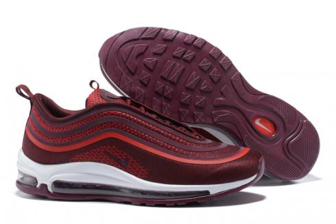 Nike Air Max 97 Running Chaussures Homme Vin Rouge Blanc