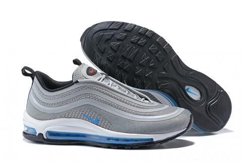 Chaussures Nike Air Max 97 Running Unisexe Gris Clair Blanc Bleu