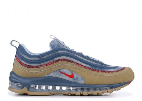 Nike Air Max 97 Wild West Blue University Sail Thunderstorm Parachute Armoury Beige Lite Red BV6056-200