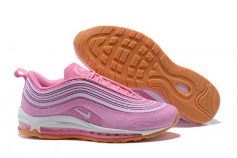 Nike Air Max 97 女款跑步鞋粉紅白棕