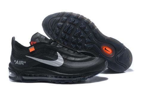Off White X Nike Air Max 97 Hombres Zapatos para correr Estilo de vida Negro Plata