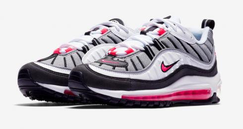 Nike Femme Air Max 98 Blanc Rouge Solaire-Dust-Reflect Argent AH6799-104