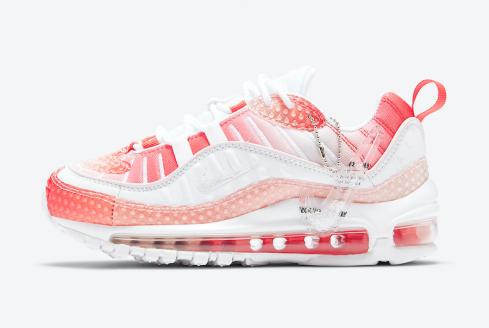 Nike Dames Air Max 98 Bubble Pack Track Rood Wit Barely Rose CI7379-600