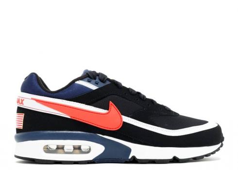 Nike Air Max Bw Premium Olympic Crimson Midnight White Black Navy 819523-064