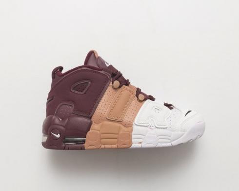authentische Nike Air More Uptempo White Apricot Wine Red Schuhe 415082-601
