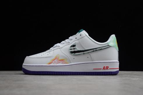 Nike Air Force 1'07 Low Blanc Violet Blanc Violet Chaussures Homme 669916-100
