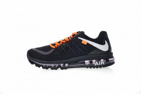 Sepatu Lari Nike Air Max 2015 Hitam Oranye Putih Bantalan 698902-006