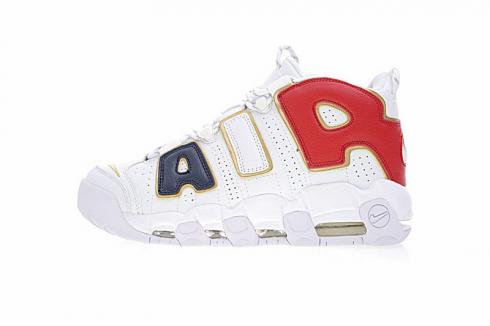 Nike Air More Uptempo QS White Red Camouflage Basketball Shoes 414962-108