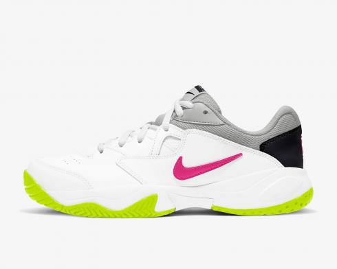 Женские кроссовки NikeCourt Lite 2 White Hot Lime Grey Fog AR8838-107