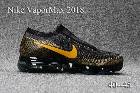 Nike VaporMax COMME des GARCONS 2018 Flyknit черные золотые мужские шлепанцы