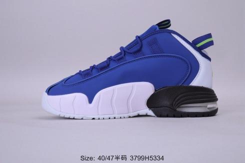 Tênis de basquete masculino Nike Air Max Penny 1 preto azul branco 685153-007