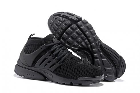 BrlShops - 002 - Nike Air Presto Flyknit Ultra All Black Men Running Shoes 835570 - New With Box Nike Air Jordan Mid 1 5 Prem Beige Light Bone Mens UK10