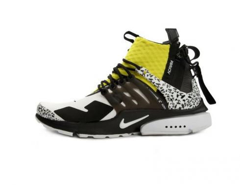 Nike Air Presto Mid Acronym Dynamic Bianche Nere Gialle AH7832-100