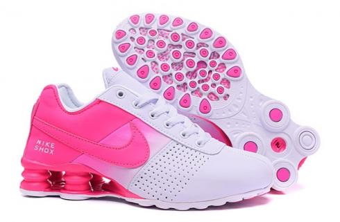 Nike Shox Deliver ผู้หญิง Fade สีขาว Fushia Pink Casual Trainers รองเท้าผ้าใบ 317547
