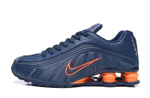 Nike Shox R4 301 Dark Blue Orange Men Retro Running Shoes BV1111-405 ,