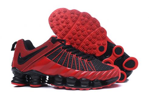 Nike Shox TLX masculino estilo casual sapatos TPU vermelho preto
