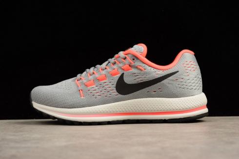 Nike Air Zoom Vomero 12 รองเท้าวิ่งสีเทาสีส้มผูกเชือกสีขาว 863767-002