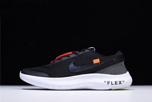 Virgil Abloh Off White x Nike Flex Experience RN 7 Sepatu Lari Hitam Putih AJ9089 001