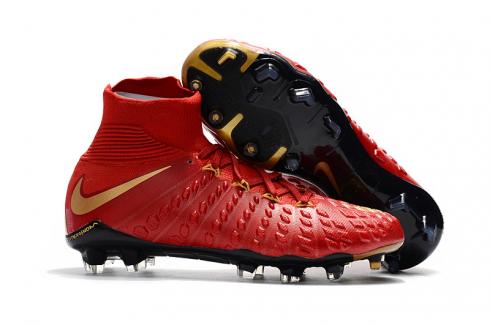 Nike Hypervenom Phantom III FG รองเท้าฟุตบอลผู้ชายสีแดงเหลือง