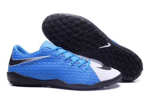 Nike Hypervenom Phelon III TF hvide blå fodboldsko