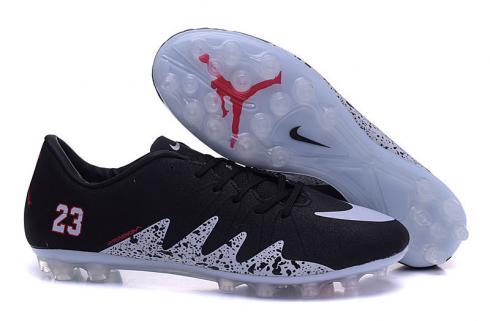Nike Hypervenom Phantom II FG Low NJR JORDAN Soccers Zapatos de fútbol Negro Blanco