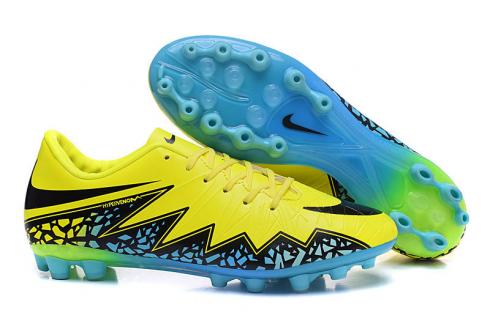 Nike Hypervenom Phantom II FG Low Premium AG Soccers Chaussures de Football Jaune Bleu