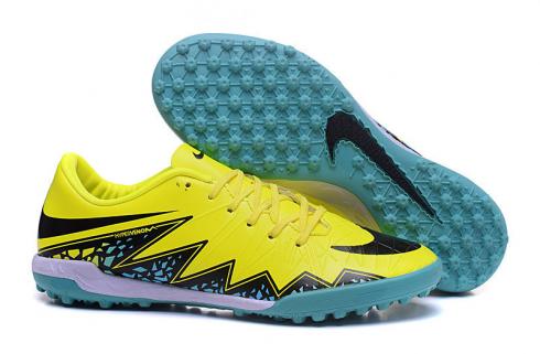 Nike Hypervenom Phantom II FG Low Premium TF Soccers Zapatos de fútbol Amarillo Verde
