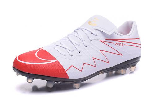 Sepatu Sepak Bola Nike Hypervenom Phinish Neymar FG Putih Merah