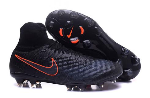 Nike Magista Obra II FG Soccers Zapatos de fútbol Volt Negro Naranja