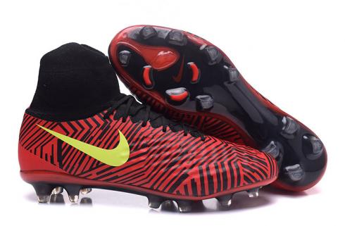 Nike Magista Obra II FG Soccers Shoes ACC Waterproof Black Red Zebra Stripes