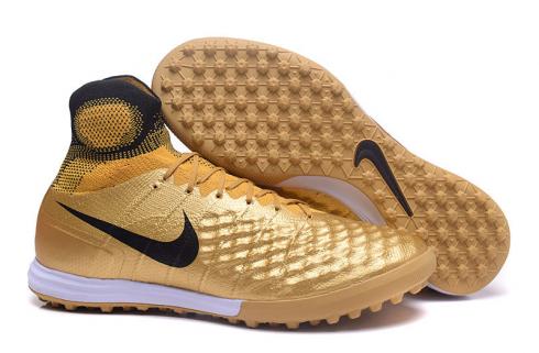 scarpe da calcio Nike Magista Obra II TF ACC impermeabili dorate nere bianche