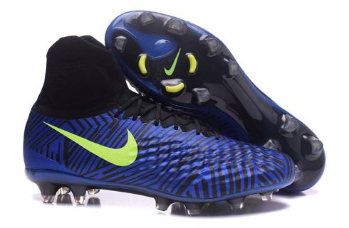 Nike Magista Obra II FG Soccers Shoes ACC Водонепроницаемые темно-синие черные полоски под зебру