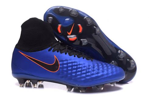 Nike Magista Obra II FG Soccers Chaussures ACC Imperméable Royalblue Noir