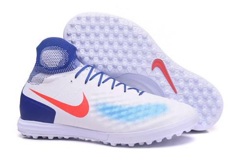 Sepatu Sepak Bola Nike Magista Obra II TF ACC Tahan Air Putih Biru Oranye