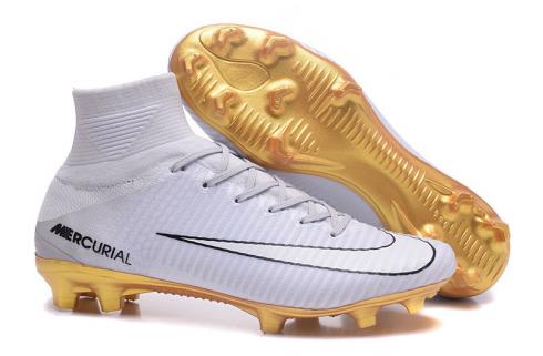 risico Zeebrasem heel StclaircomoShops - Nike Mercurial Superfly CR7 FG high white gold rivet  Football shoes - Sabates Running Trail Hydro