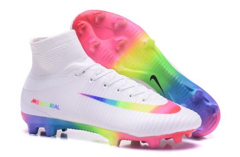 Nike Mercurial Superfly High ACC Водонепроницаемая V FG White Rainbow Pink